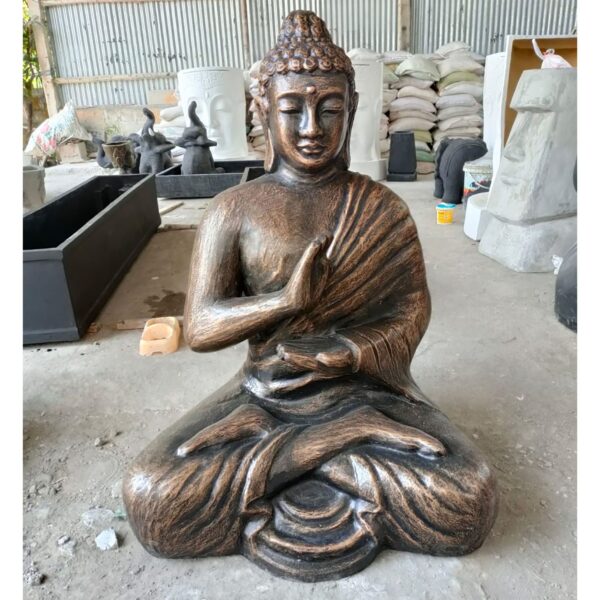 bG9jYWw6Ly9tZWRpYS85Sy80RC82MFIzMEMxRzZXVEs0RDlLL2M4ZmI1N2UwLmpwZWc Buddha Mare din Aur Antic, Meditând în Stupa - 1,5m
