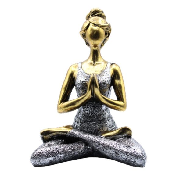 Statuie Yoga Lady - Bronz - Argintiu 24cm