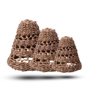 Abajururi Naturale din Frunze de Bananier  - Set 3 Piese