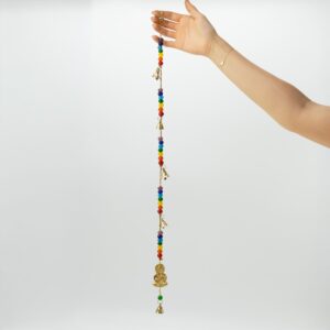 Clopoței Indieni - Buddha din Alamă cu Mărgele Chakra - 53 cm