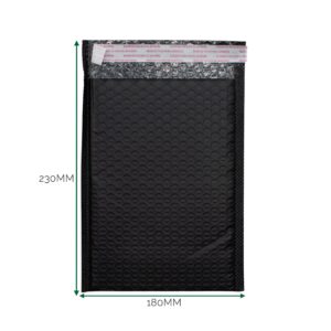 Plic din polietilenă negru, cu bule (180x230+40 mm)