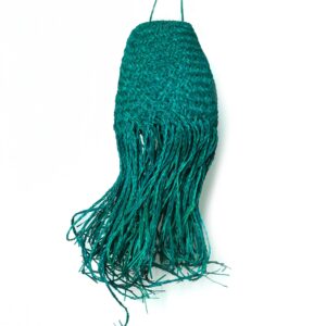 Abajur Împletit Pentru Lampă Suspendată Doum de Culoare Teal - 20x15cm