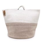 Coș Mare din Bumbac pentru Rufe / Depozitare 45x40 cm - Bej