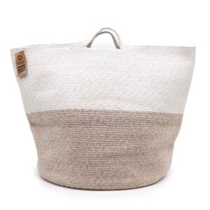 Coș Mare din Bumbac pentru Rufe / Depozitare 45x40 cm - Bej