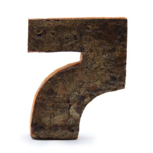 Număr din Scoarță Rustică - "7"  - 7cm