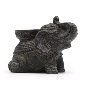 Suport pentru Tămâie și Lumânări Elefant (negru antic)
