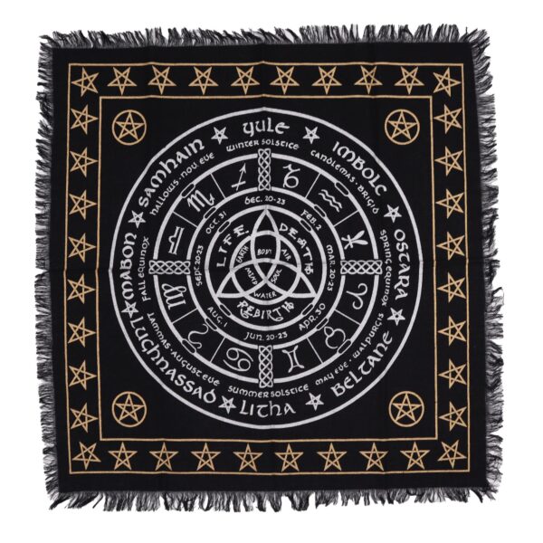 Pânză de Altar cu Franjuri Esoterică - Viață Moarte Renaștere