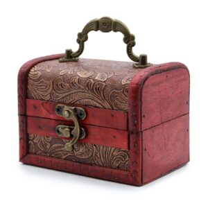 Cutie de bijuterii tip cufar cu model floral