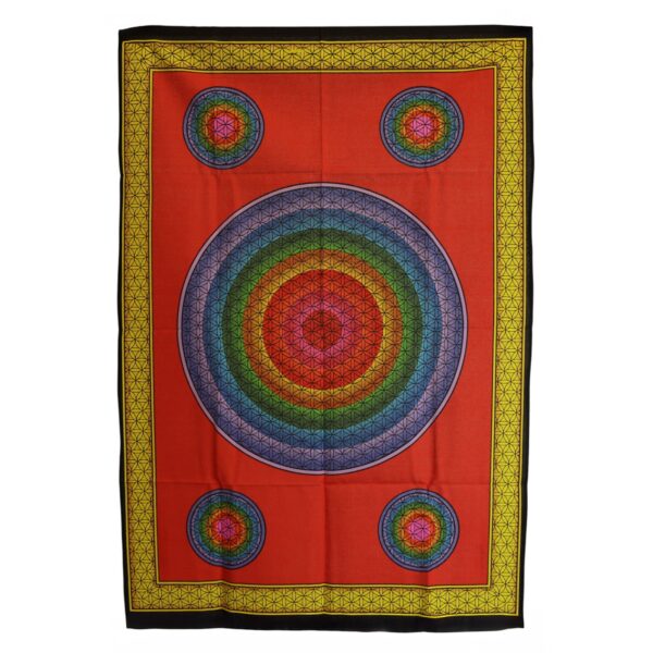 Artă de Perete din Bumbac (70x110cm) – Cinci Flori ale Vieții