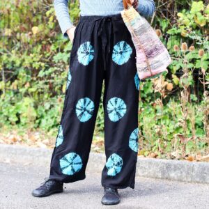 Pantaloni Lejeri în Stil Japonez – Mărime Medie – Negru, Albastru