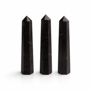 Obelisc din Piatră Prețioasă cu Șase Fețe aprox. 11 cm – Turmalină Neagră