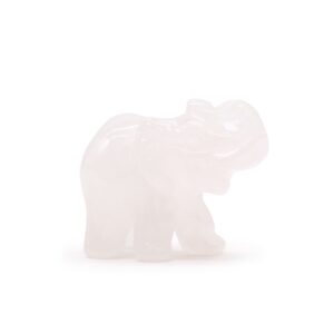 Elefantul Norocos din Piatră Prețioasă - Cuart Roz - 50x35x25mm