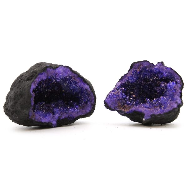Geode de Calcit Colorate - Piatră Neagră - Albastru