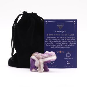 Elefant Norocos din Piatră Prețioasă - Ametist 50x35x25mm