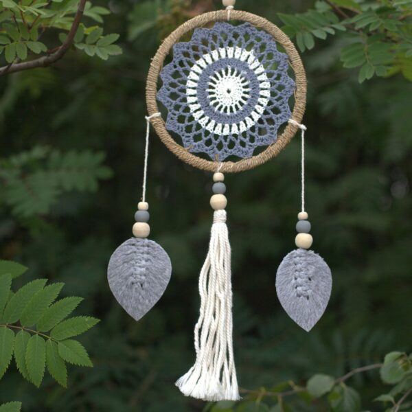 Dream Catcher (Prinzător de Vise) - Mediu - Gri - Elemente