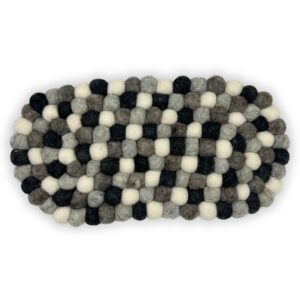 Suport Oval din Pâslă pentru Masă - 38x18 cm, Multicolor Gri
