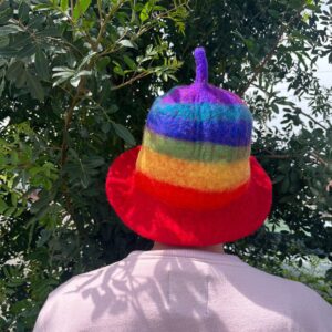Pălărie pentru Saună din Pâslă - Curcubeu