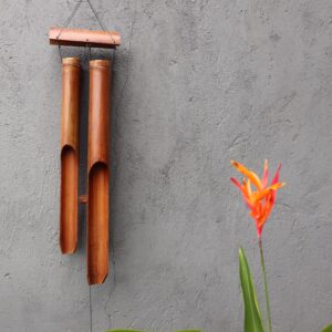 Cariloni de Bambus - Natural - 4 Tuburi Mari-