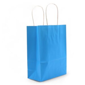 Pungă Cadou Mare din Hârtie cu Mâner(26x32x12cm) - Albastră (130g)
