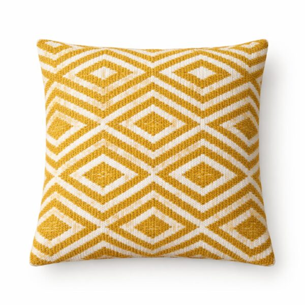 Husă de Pernă Clasică – Mustard Diamonds – 45x45 cm
