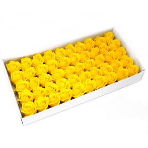 Set flori de sapun pentru maini in forma de trandafir mediu, galben