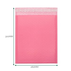 Plic din polietilenă roz, cu bule (260x300+40 mm)