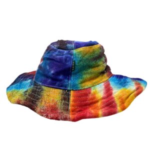 Pălărie Boho de Festival Petice și Sărmă din Cânepă și Bumbac - Tie-Dye