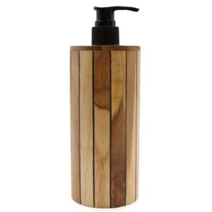 Dozator de Săpun din Lemn de Tec Natural - Rotund