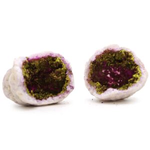 Geode de Calcit Colorate - Natural Rock - Roz și Auriu