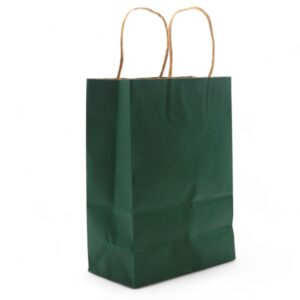 Pungă Cadou Mare din Hârtie cu Mâner (26x32x12cm) - Verde (130g)