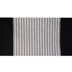 Covor din Bumbac Indian - 70x170cm - Negru / Gri