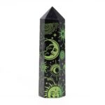 Obsidian Negru cu Vârf Ascuțit (aprox 60-70 gm 9cm) - Mystic Story - Pădure Verde
