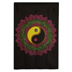 Artă de Perete din Bumbac (70x110cm) – Mandala Yin & Yang