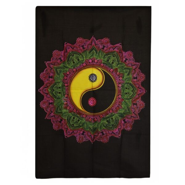 Artă de Perete din Bumbac (70x110cm) – Mandala Yin & Yang