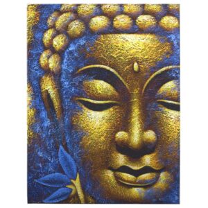 Tablou Buddha - Chip Auriu și Floare de Lotus