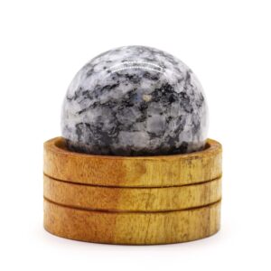 Glob Cristal Semiprețios 50 mm – Piatra Lunii Indiană cu Suport