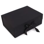 Cutie cadou pătrată (33x25x12 cm) tip plată - neagra