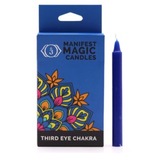 Lumânări Magice Ezoterice (pachet de 12) -  Albastru Închis - Chakra al Treilea Ochi