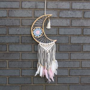 Dream Catcher (Prinzător de Vise) Protector - Lună Macrame - Diferite Culori