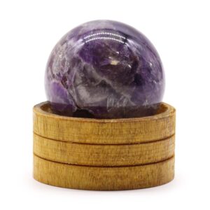 Glob Cristal Semiprețios 50 mm – Ametist African cu Suport