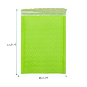 Plic din polietilenă verde, cu bule (180x230+40 mm)