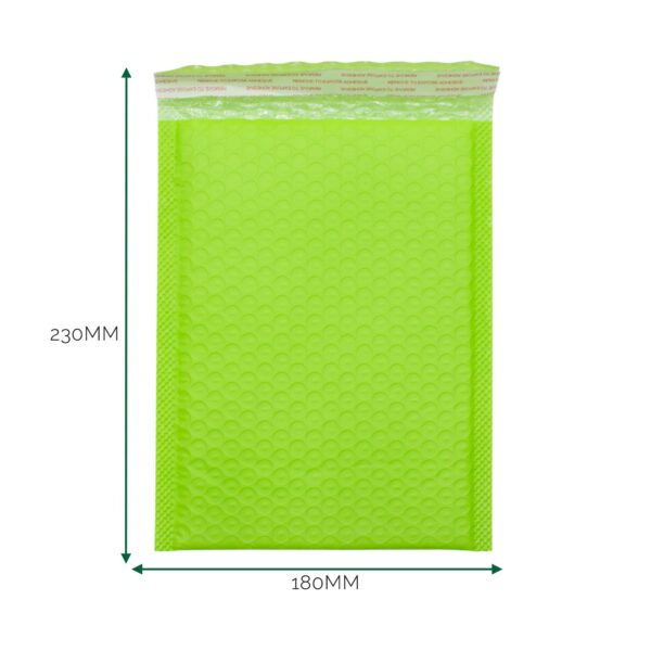 Plic din polietilenă verde, cu bule (180x230+40 mm)
