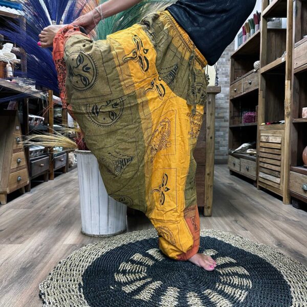 Pantaloni de Yoga și Festival - Imprimeu Aladdin Himalayan pe Portocaliu