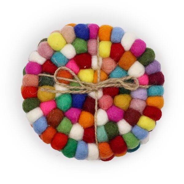 Suporturi Rotunde din Pâslă - 10 cm, Multicolor (set de 4)