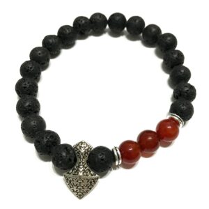 Brățară Piatră Lavă - Carnelian și Secure