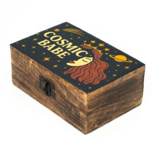 Cutie emailată din lemn de mango  Cosmic Babe