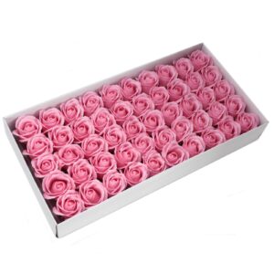 Set flori de sapun pentru maini in forma de trandafir mediu, roz