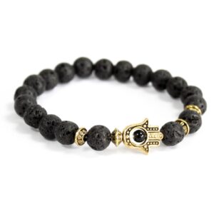 Hamsa Aur/ Piatră De Lavă - Brățări Din Pietre Prețioase