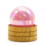 Glob Cristal Semiprețios 50 mm – Cuart Roz cu Titan Aura cu Suport