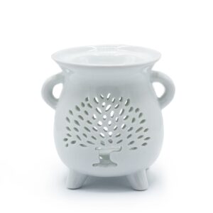 Aroma Lampă în Formă de Ceaun - Arborele Vieții - Alb